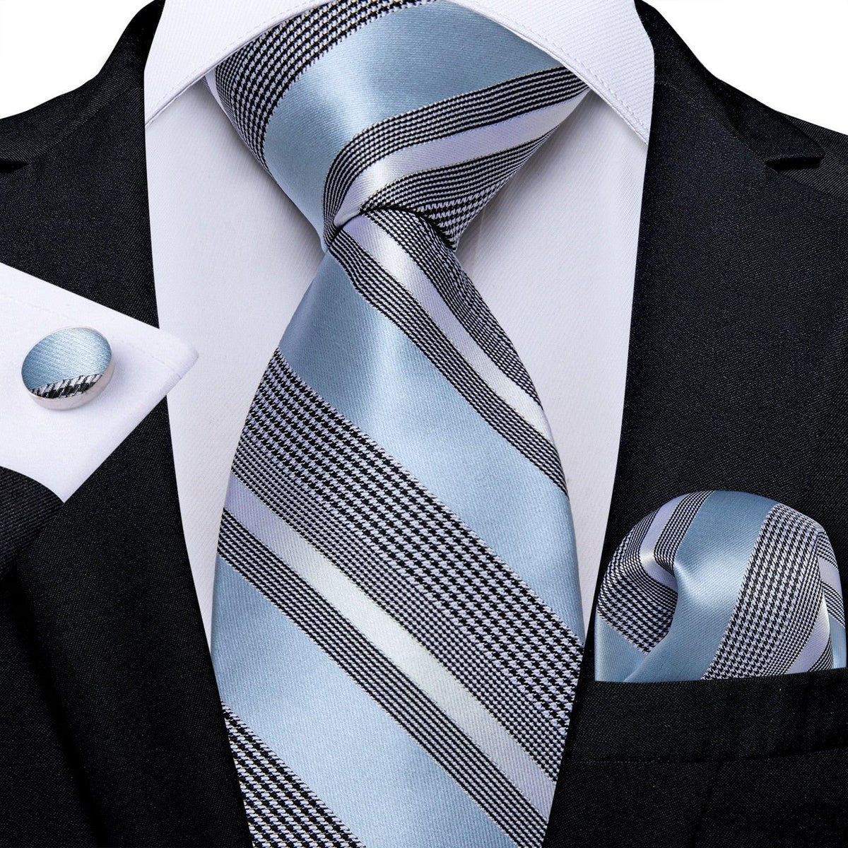 Designer Silk Necktie Hanky & Cufflink Set - Luxurious Weddings