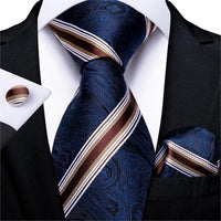 Designer Silk Necktie Hanky & Cufflink Set - Luxurious Weddings