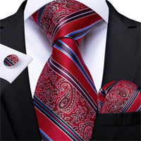 Designer Silk Necktie Hanky & Cufflink Set - Luxurious Weddings