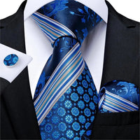 Designer Silk Necktie Hanky & Cufflink Set - Luxurious Weddings