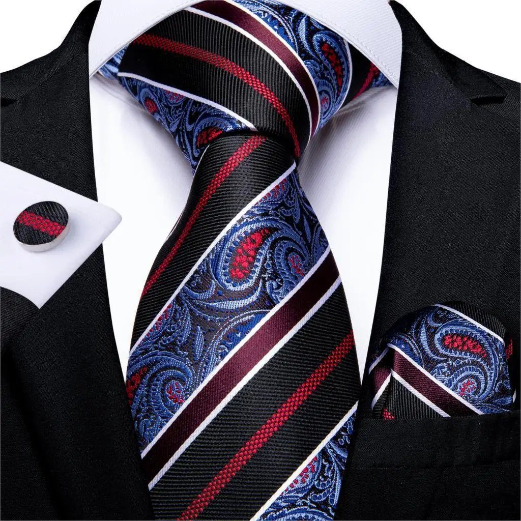 Designer Silk Necktie Hanky & Cufflink Set - Luxurious Weddings