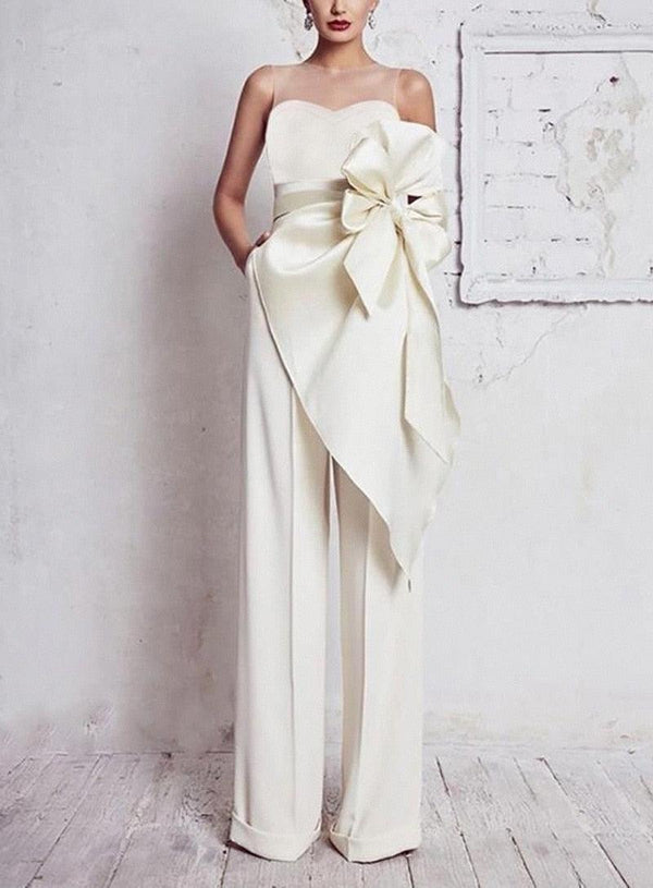 Elegance Sequin Off Shoulder Straight Pants High Waist Bodysuit - Luxurious Weddings