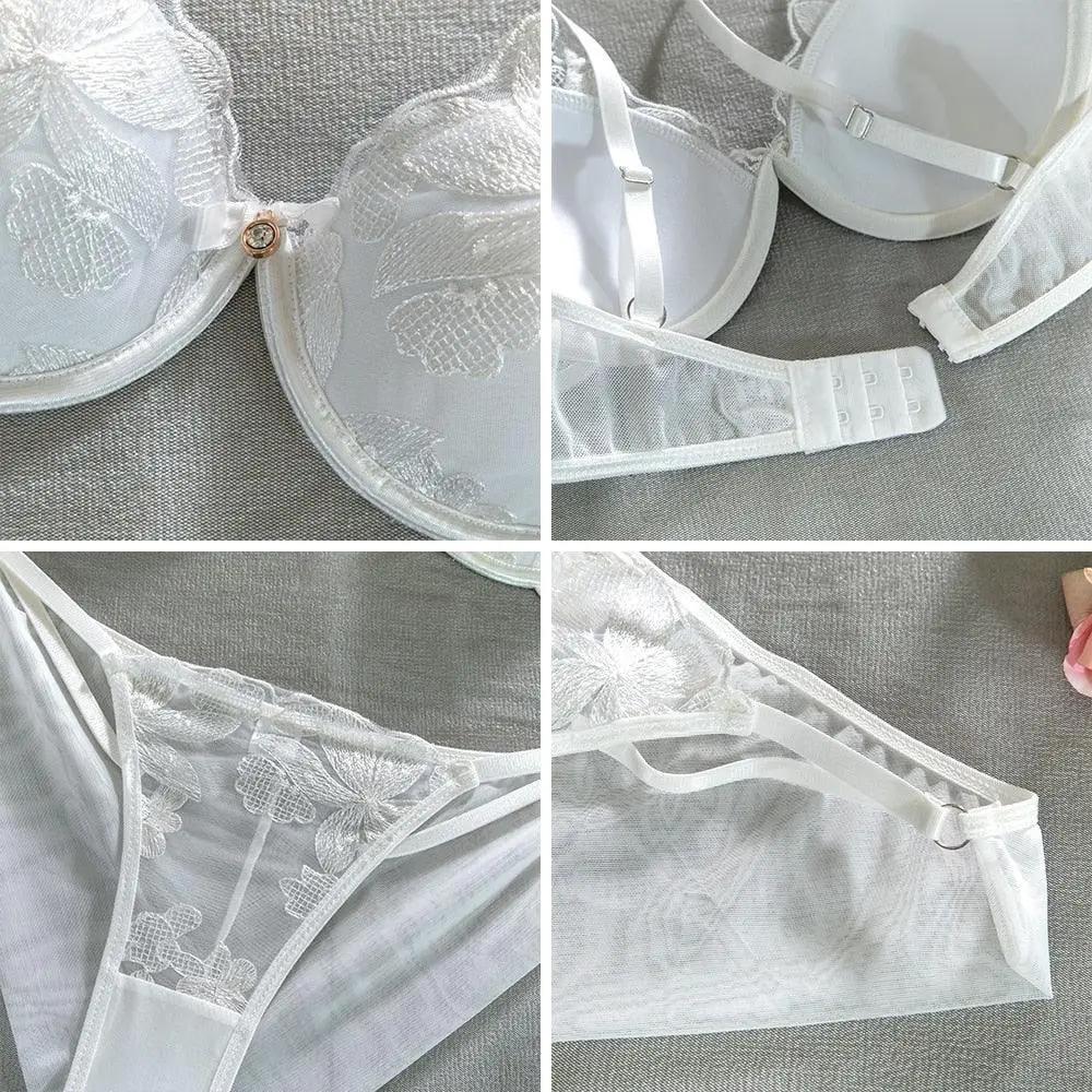 Fancy Outfit White Wedding Lingerie Hot Lace Embroidery Intimates - Luxurious Weddings