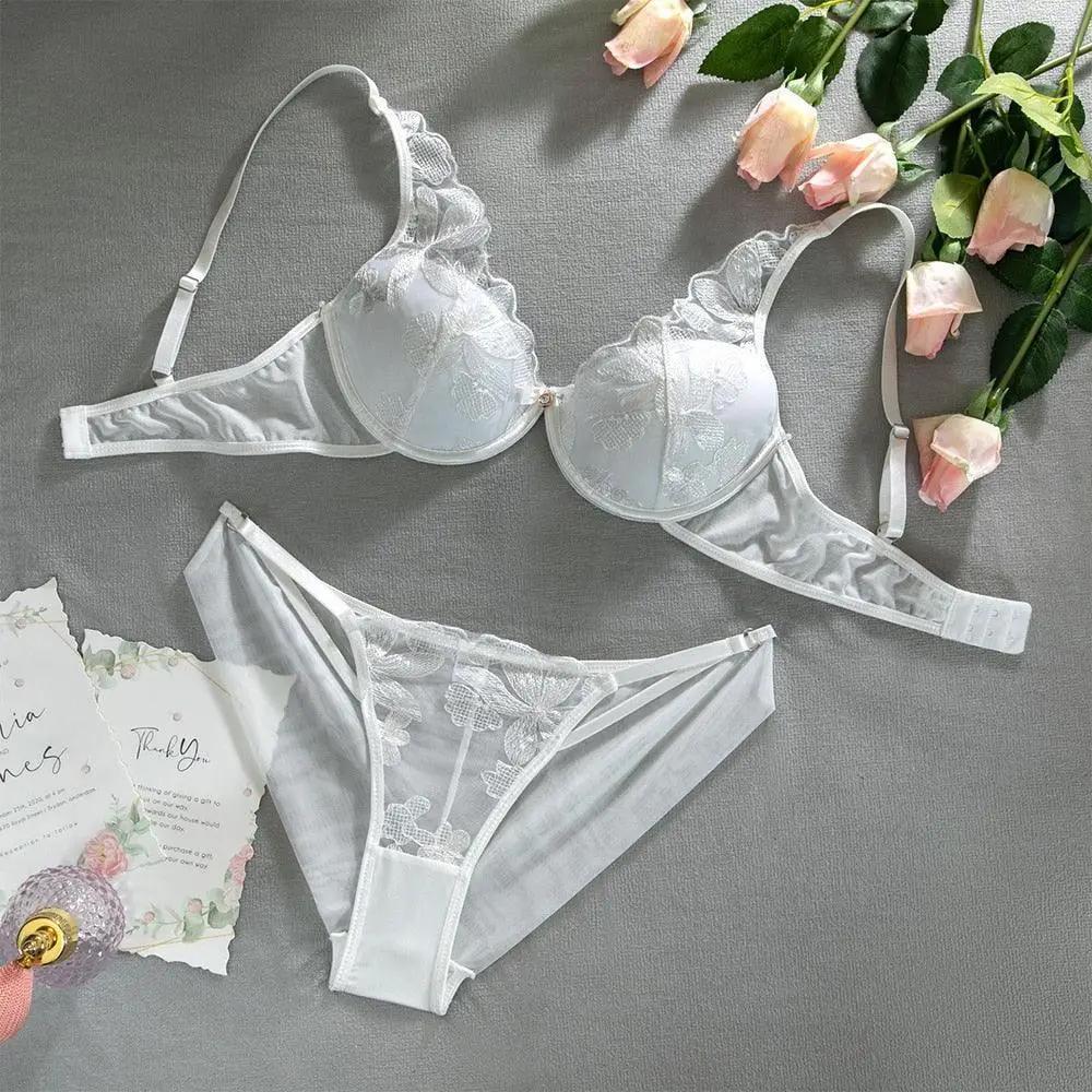Fancy Outfit White Wedding Lingerie Hot Lace Embroidery Intimates - Luxurious Weddings