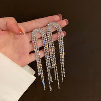 Full Rhinestone Tassel Earrings - Luxurious Weddings