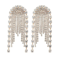 Full Rhinestone Tassel Earrings - Luxurious Weddings