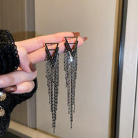 Full Rhinestone Tassel Earrings - Luxurious Weddings