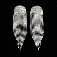 Full Rhinestone Tassel Earrings - Luxurious Weddings