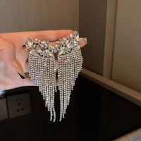 Full Rhinestone Tassel Earrings - Luxurious Weddings