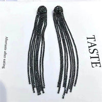 Full Rhinestone Tassel Earrings - Luxurious Weddings