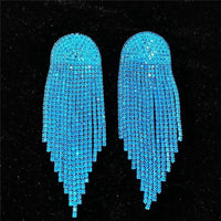 Full Rhinestone Tassel Earrings - Luxurious Weddings