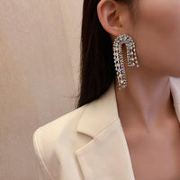 Full Rhinestone Tassel Earrings - Luxurious Weddings