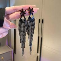 Full Rhinestone Tassel Earrings - Luxurious Weddings