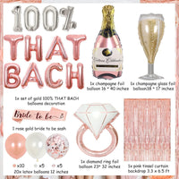 Funmemoir Rose Gold Bachelorette Party Decorations 100% That Bach Balloons Bride To Be Sash Curtain Bridal Shower Party Supplies - Luxurious Weddings