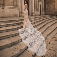 Gorgeous Lace Long Sleeve Mermaid Wedding Dresses - Luxurious Weddings