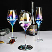 Gradient Colorful Glass Goblets Nordic Red Wine Glasses - Luxurious Weddings