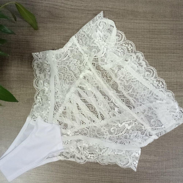 High Waist Lace Thongs Hollow Underwear - Luxurious Weddings