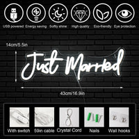 Just Married Neon Signs - Luxurious Weddings