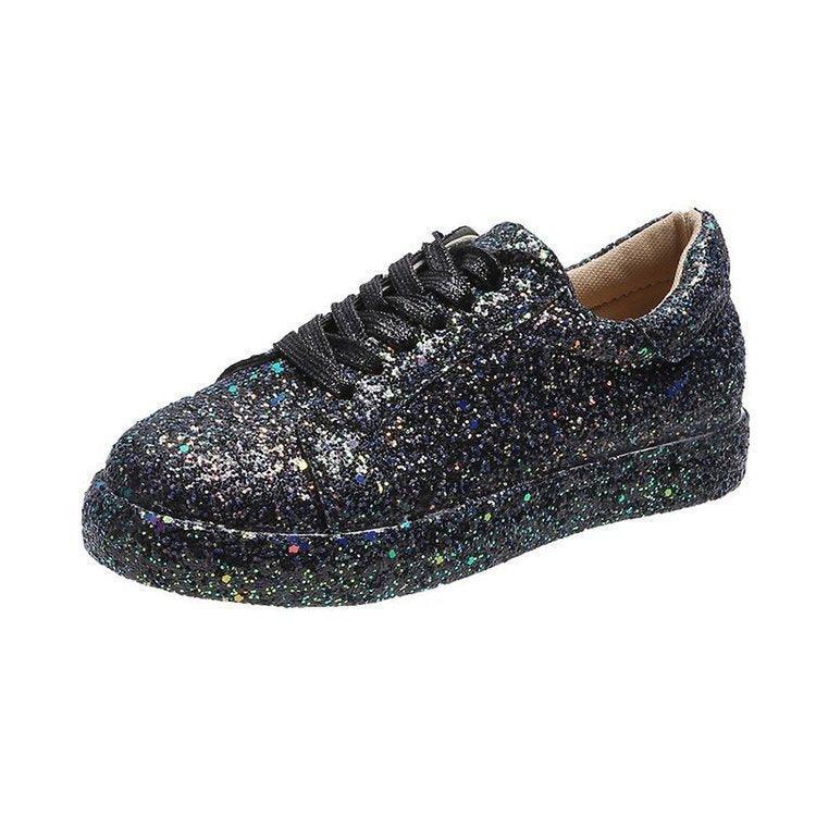 Lace Up Sneakers Glitter Bling Shoes - Luxurious Weddings