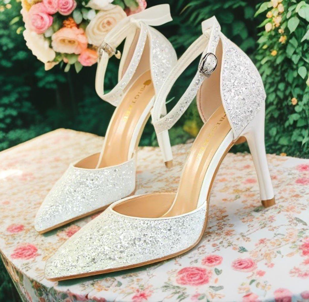 Mary Jane Glitter Heels - Luxurious Weddings