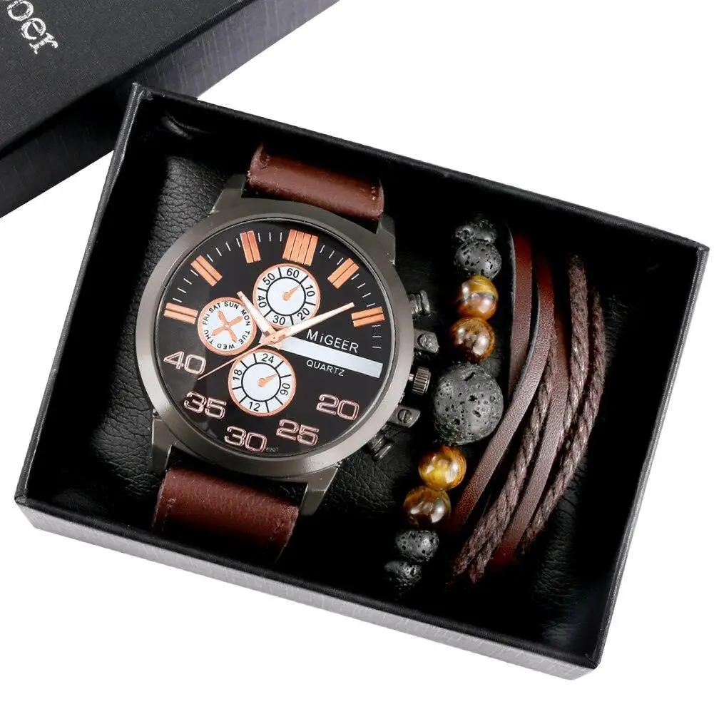 Men's 3pc Luxury Gold Watch Gift Set - Luxurious Weddings