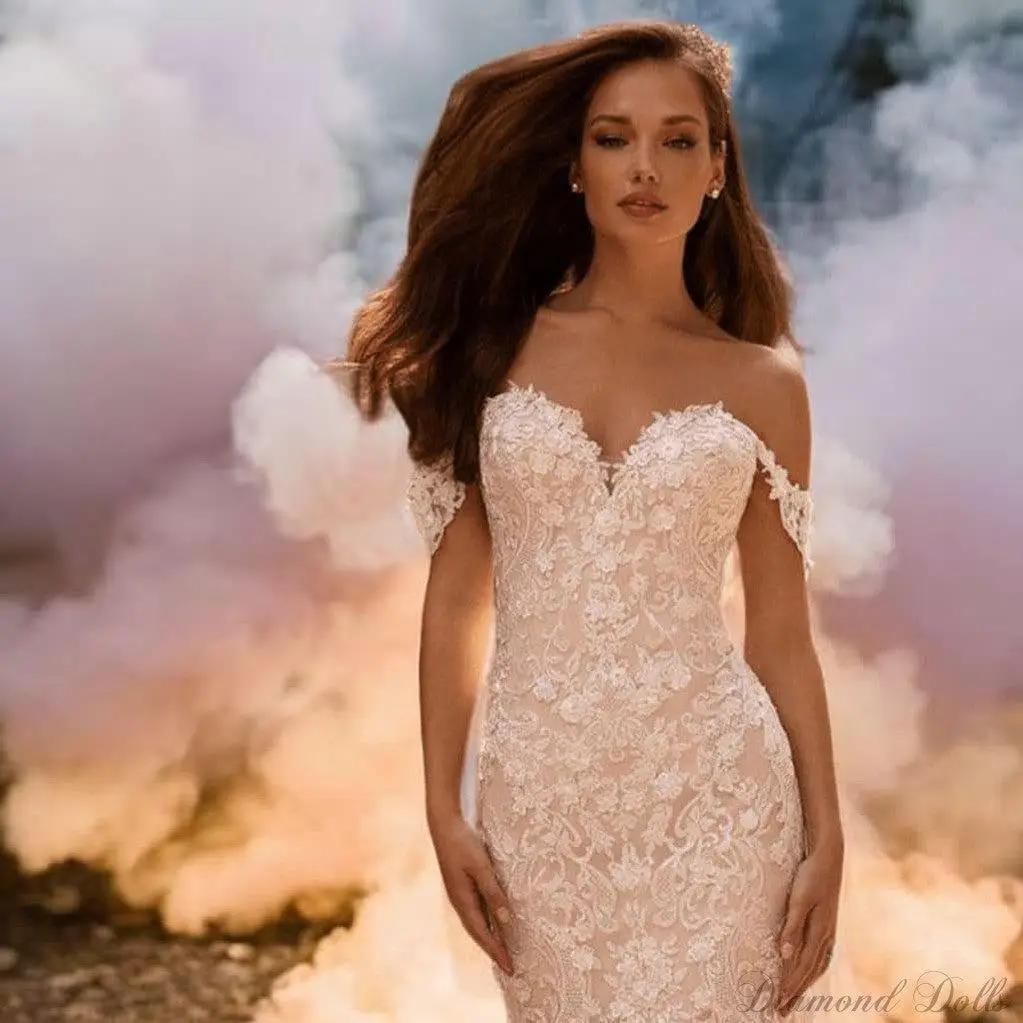 a woman in a wedding dress standing in front of a cloud of smoke