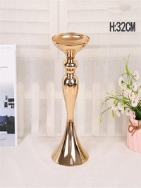 Metal Candle Holders Flowers Vase Candlestick Centerpieces - Luxurious Weddings