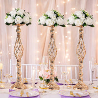 Metal Candle Holders Wedding Centerpiece - Luxurious Weddings