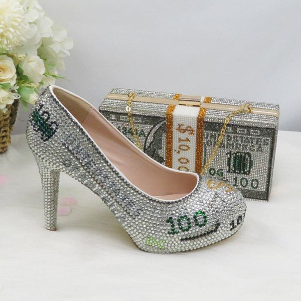 Money shoe and bag High Heel Pumps - Luxurious Weddings