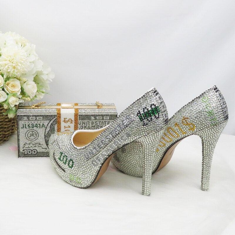 Money shoe and bag High Heel Pumps - Luxurious Weddings