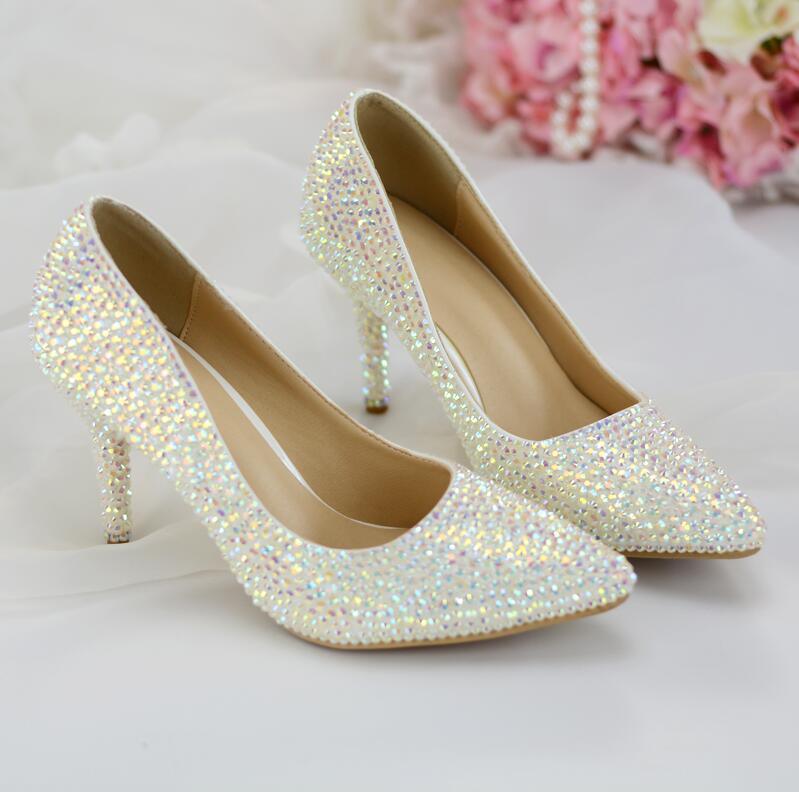 New Bling crystal women wedding shoes Handmade Shoes Bridal Shoes Luxurious Weddings