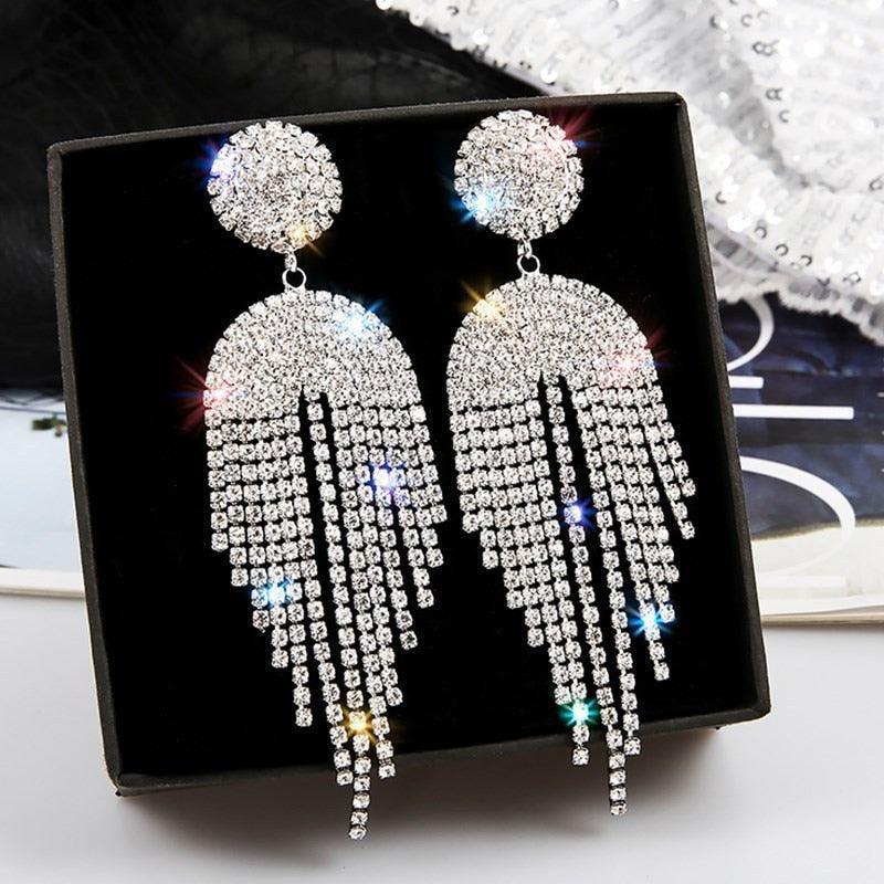 New high-quality zinc alloy rhinestone earrings Fashion Jewelery Luxurious Weddings