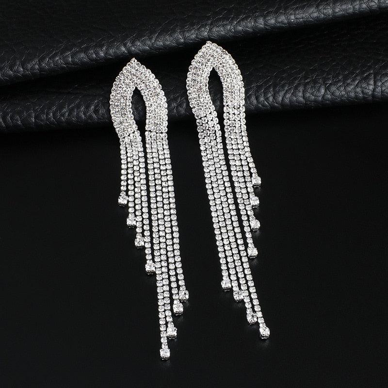 New high-quality zinc alloy rhinestone earrings Fashion Jewelery Luxurious Weddings