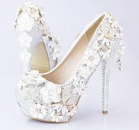 Pink crystal Womens wedding shoes - Luxurious Weddings