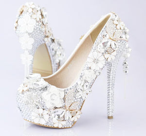 Pink crystal Womens wedding shoes bling shoes Luxurious Weddings