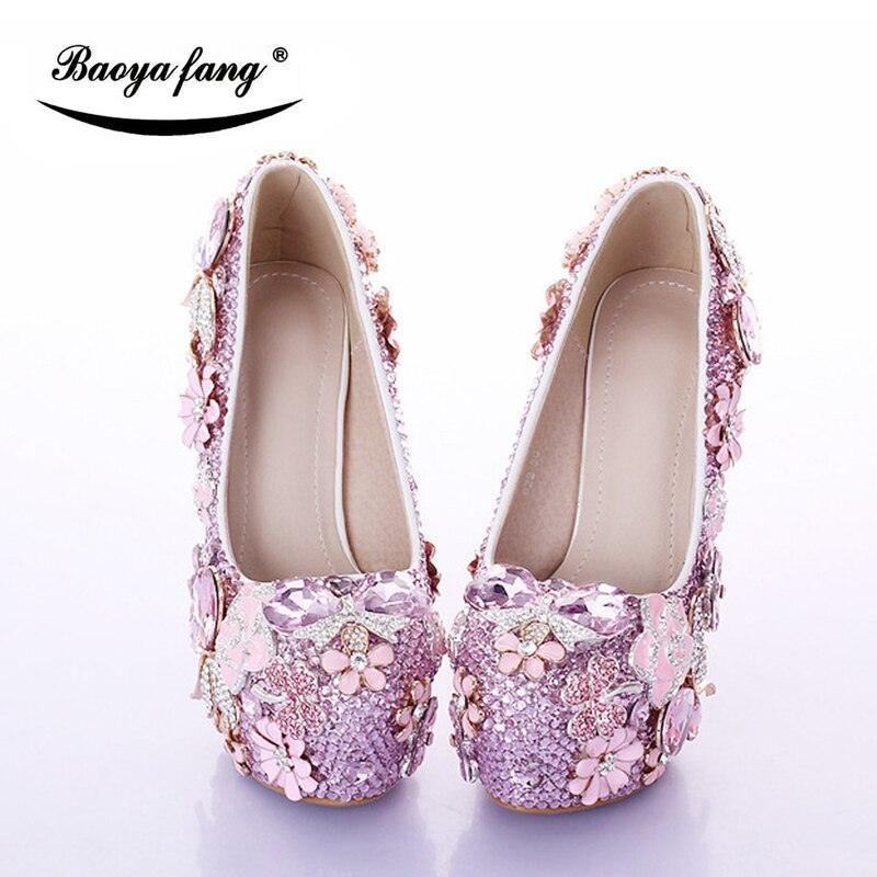 Pink crystal Womens wedding shoes - Luxurious Weddings
