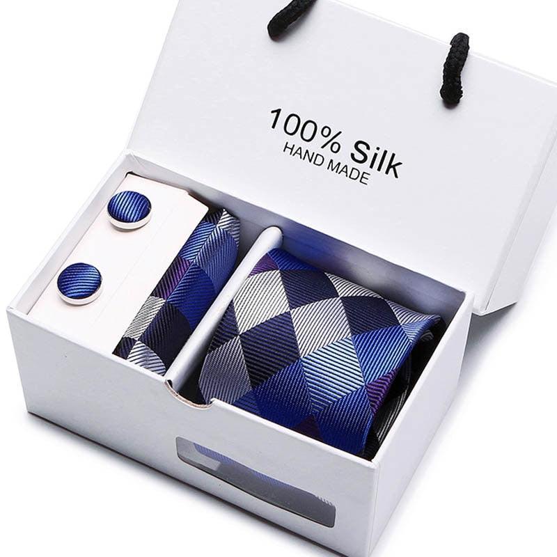 Plaid men Extra Long Size 145cm*7.5cm Necktie Set - Luxurious Weddings