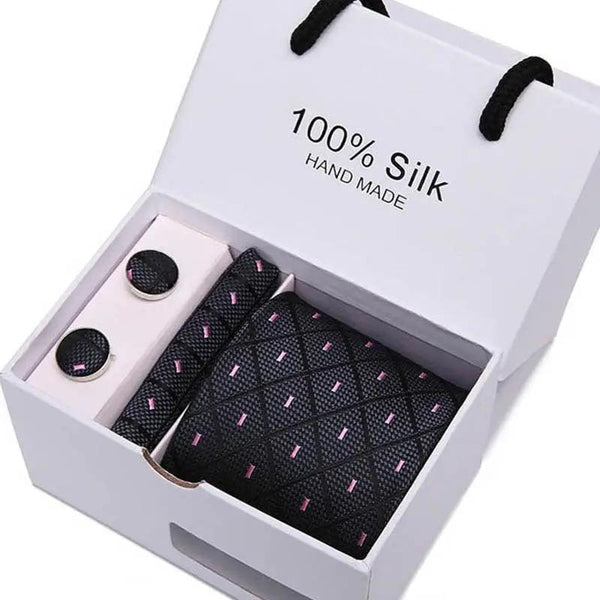 Plaid men Extra Long Size 145cm*7.5cm Necktie Set - Luxurious Weddings