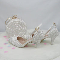 Pointed Pearl wedding shoes & Matching Purse - Luxurious Weddings