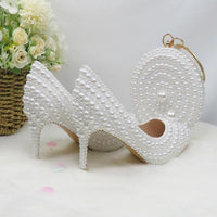 Pointed Pearl wedding shoes & Matching Purse - Luxurious Weddings