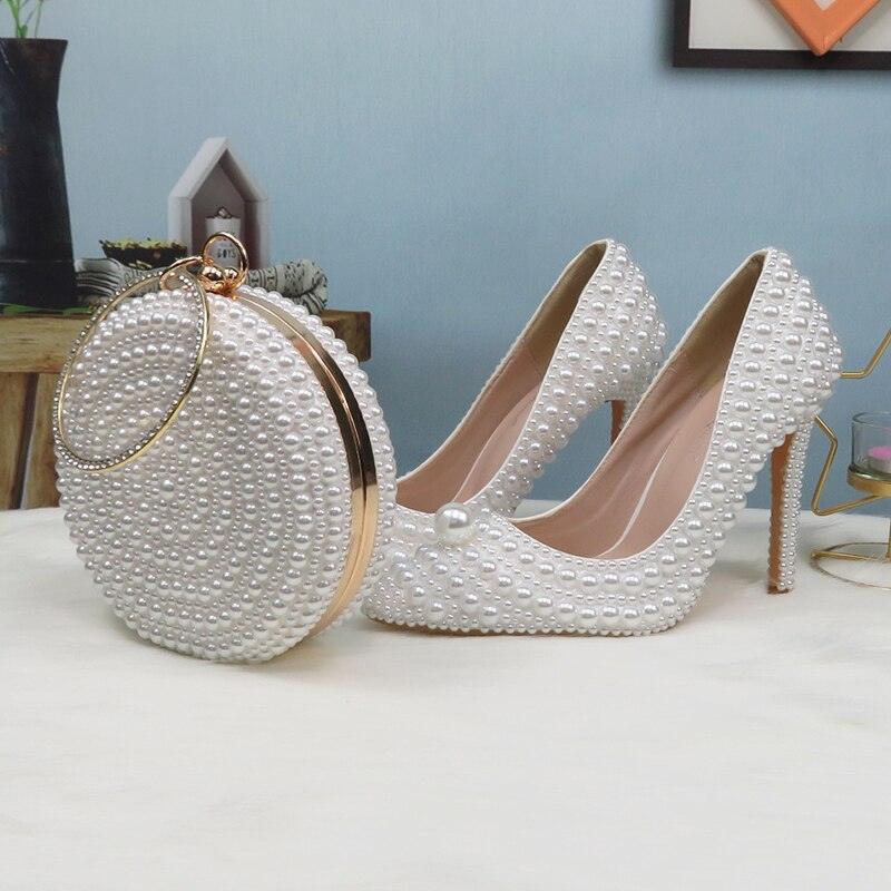 Pointed Pearl wedding shoes & Matching Purse - Luxurious Weddings