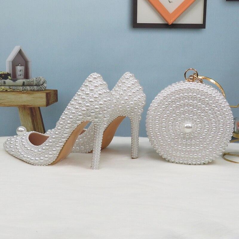 Pointed Pearl wedding shoes & Matching Purse - Luxurious Weddings