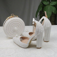 Pointed Pearl wedding shoes & Matching Purse - Luxurious Weddings