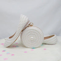 Pointed Pearl wedding shoes & Matching Purse - Luxurious Weddings