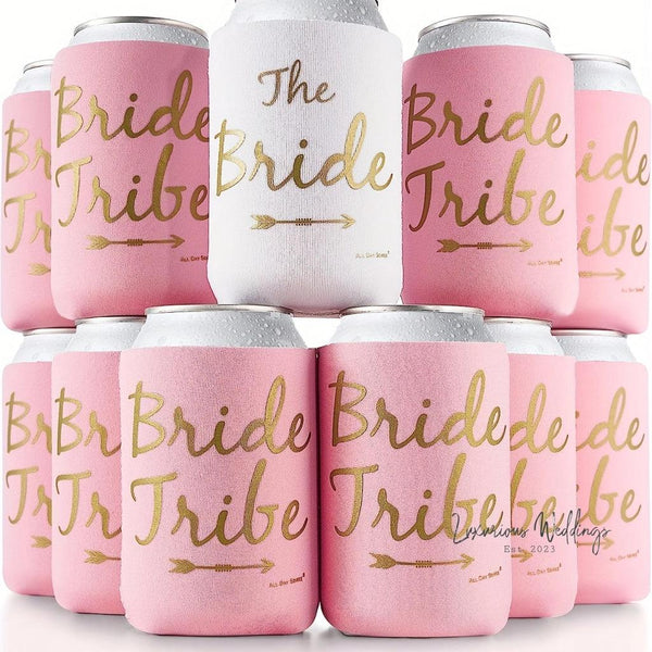 Premium Bride Tribe Skinny Can Sleeves - Perfect for Bachelorette Party and Weddings - Luxurious Weddings