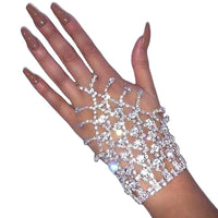 Rhinestone Finger Chain Bracelet Wedding Accessories - Luxurious Weddings