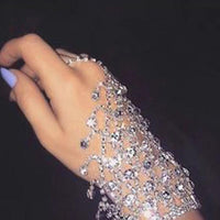 Rhinestone Finger Chain Bracelet Wedding Accessories - Luxurious Weddings