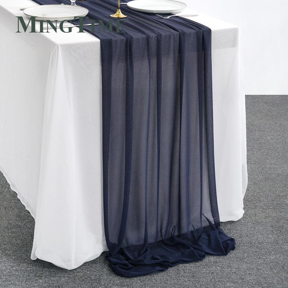 Sheer Chiffon Luxury Solid Colorful Table Runner - Luxurious Weddings