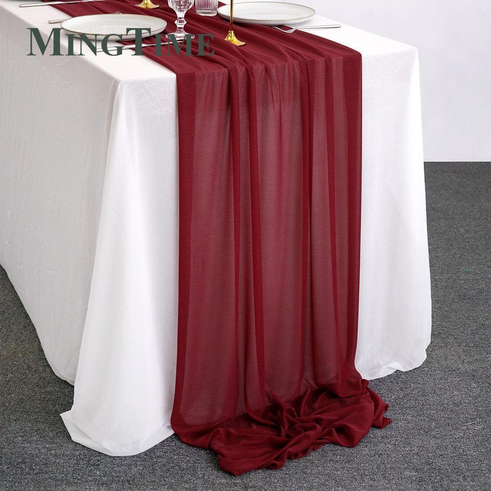 Sheer Chiffon Luxury Solid Colorful Table Runner - Luxurious Weddings