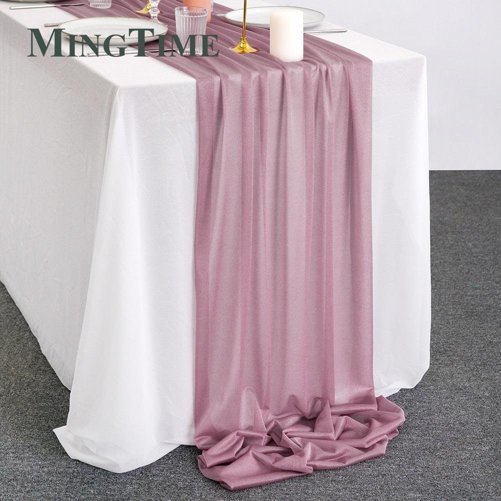 Sheer Chiffon Luxury Solid Colorful Table Runner - Luxurious Weddings